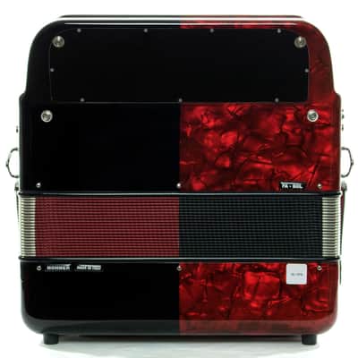 USED Hohner Anacleto Rey Del Norte TT FBbEb/GCF Accordion Black/Red (MINT) image 3