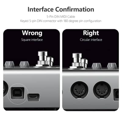 MIDI Cable, 2-Pack 1-Feet Male to Male 5-Pin MIDI Cable Compatible with MIDI Keyboard, Keyboard Synth, Rack Synth, Sampler, External Sound Card, Sound Source and Other Music Gear image 4