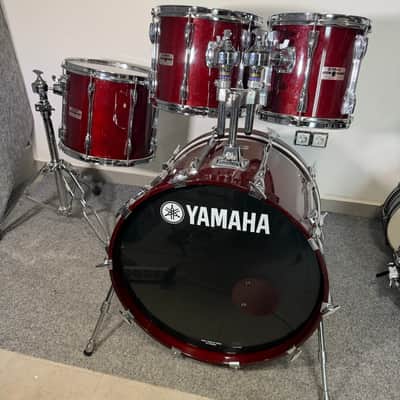 Yamaha Recording Custom (MIJ) 22,10,12,14 Drum Kit - Cherry Red image 1