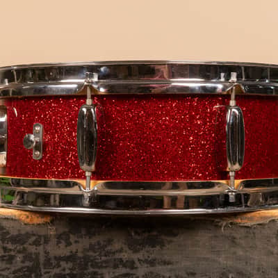 1960 Rogers 5x14 Sparkling Red Pearl Holiday Snare Drum image 5