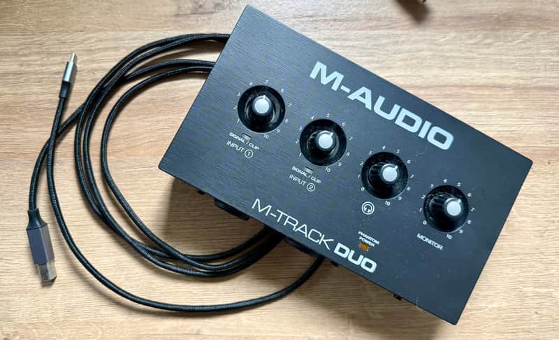 M-Audio M-Track Duo USB Audio Interface 2021 - Black with USB C cable image 1