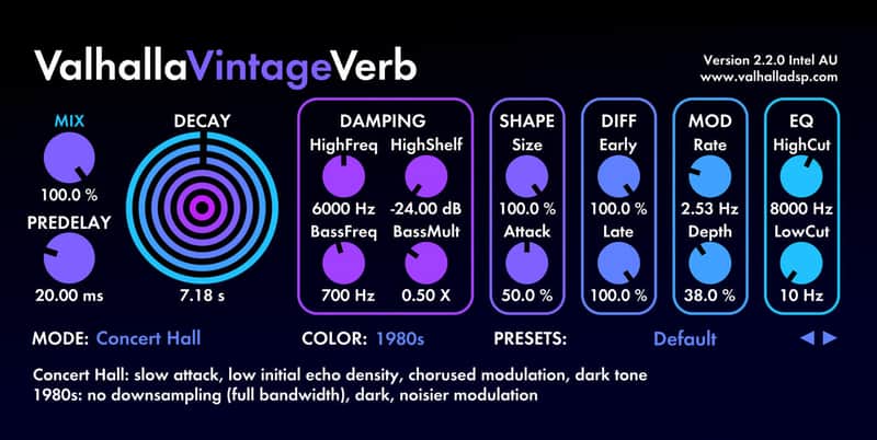 Valhalla VintageVerb - Plugin VST image 1