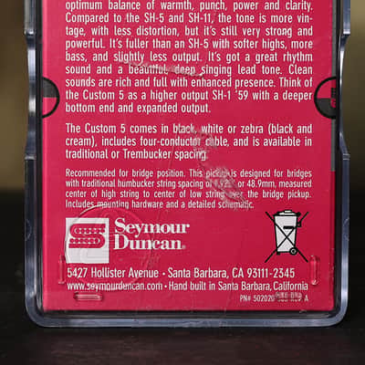 Seymour Duncan SH-14 Custom 5 Black Humbucker Guitar Pickup Bridge image 2