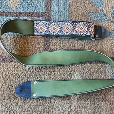 Vintage 1960's Ace-Style Guitar Strap! White, Yellow, Black Woven Pattern, Metal Buckle! Rare, Original Case Candy! image 4