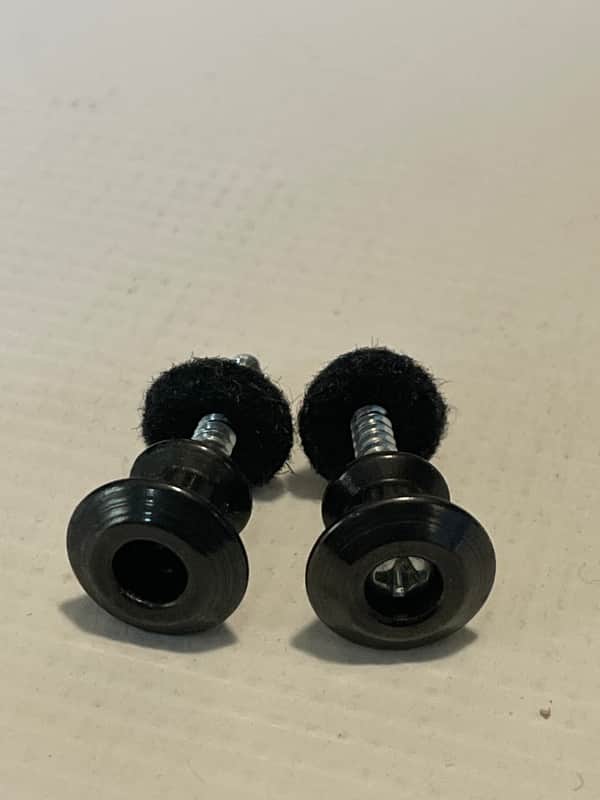 Used Jim Dunlop Electric Guitar Black Strap Lock Buttons Set image 1
