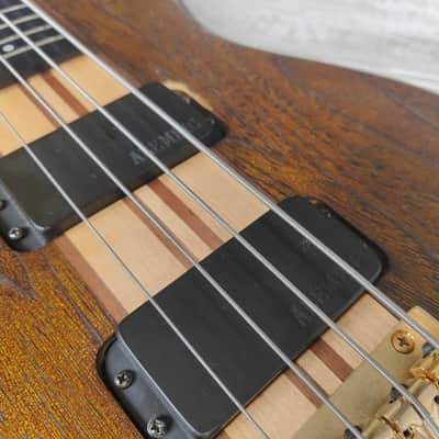 1989 Aria Pro II SB-1200 LH Left Handed Neckthrough Bass (Natural Walnut) image 3