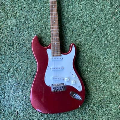 Unbranded Six Flags Strat style - Burgundy Electric Guitar Maroon Custom Stratocaster SSS image 1