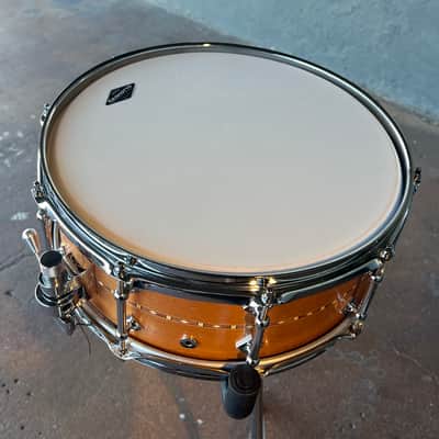 ~WOW!~ Craviotto Custom Shop 5.5x14" Mahogany Snare Drum with Walnut Inlay image 5