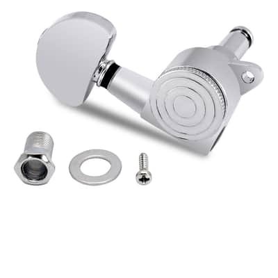 Locking Guitar String Tuning Pegs Tuning Keys Machine Heads Tuners 1:18 Gear Ratio 6 In Line for Right Handed Electric Guitar or Acoustic Guitar Parts Accessories Half Round Head Chrome. image 3