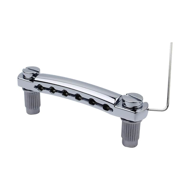 Guitar Tune-O-Matic Tailpiece Stop Bar With Studs - Bridges Parts Replacement For Lp Sg Style 6 String Electric Guitar (Gs001, Chrome)