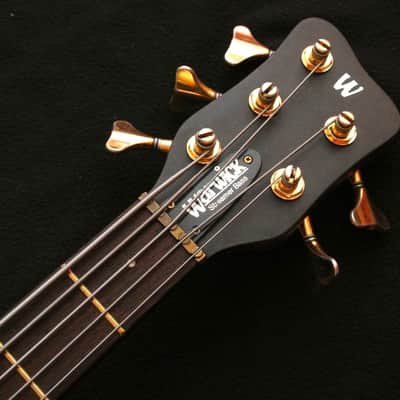Warwick Streamer Bass Original NOS tuners 5 string 3+2 Made by Gotoh 1990s Gold image 3
