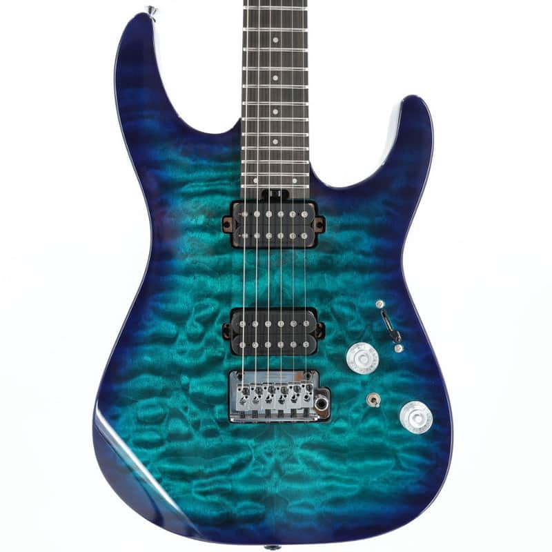 Charvel Pro-Mod Plus DK24 HH 2PT EB QM Guitar w/ Seymour Duncan Pickups & Gig Bag - Chlorine Burst image 1