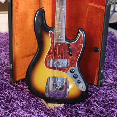 1966 Fender Jazz Bass Sunburst | Vintage Fender Bass image 1