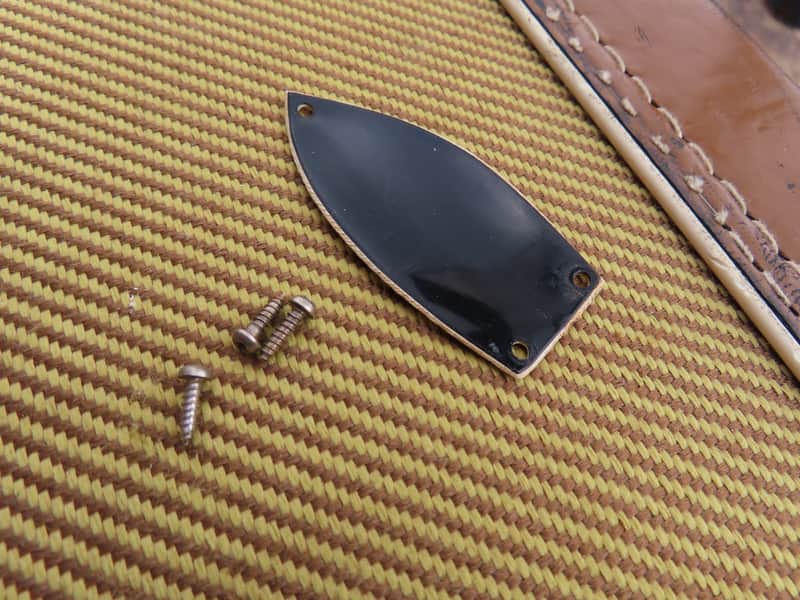 GRETSCH HOFNER 1960's TRUSS ROD COVER POINTED 2 PLY RARE ORIGINAL VINTAGE w/screws image 1