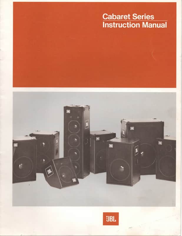 JBL- Cabaret Series, Instruction Manual, 1980 image 1
