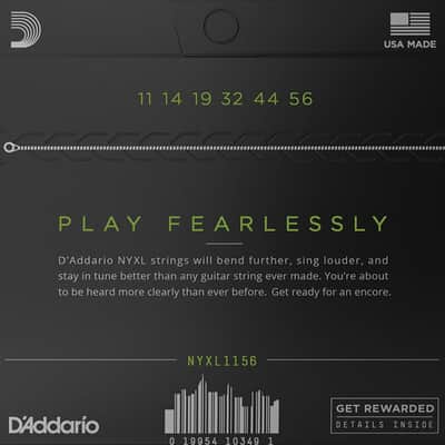 D'Addario NYXL1156 Nickel Wound Electric Strings Med Top/Xtra-Heavy Bottom 11-56 image 2
