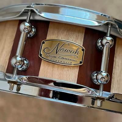 MINT - Nowak Drums (AUST) 14x5 Jarrah/BlackButt block/stave snare, Canopus wires, Free extras image 1
