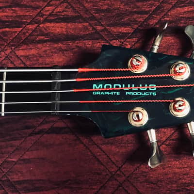 Modulus Graphite SPX 5 Bass 1989 Aqua Transparent Figured Maple image 4