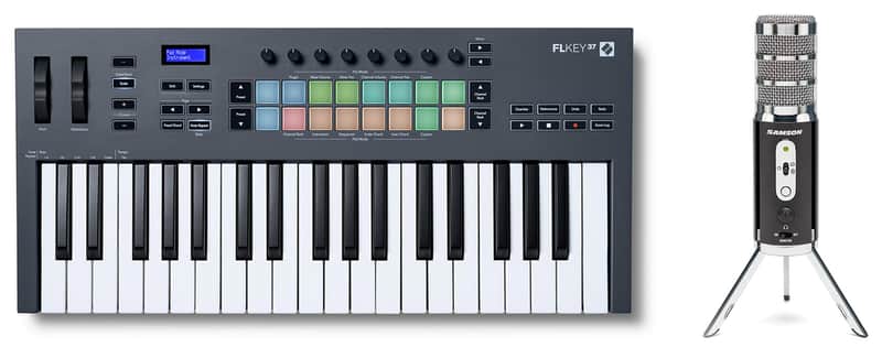 Novation FLkey 37 Key MIDI Keyboard Controller for FL Studio+Samson Microphone image 1