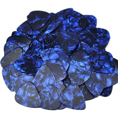 Celluloid Dark Blue Pearl Guitar Or Bass Pick - 0.46 mm Light Gauge - Thin 351 Shape - 50 Pack New image 1