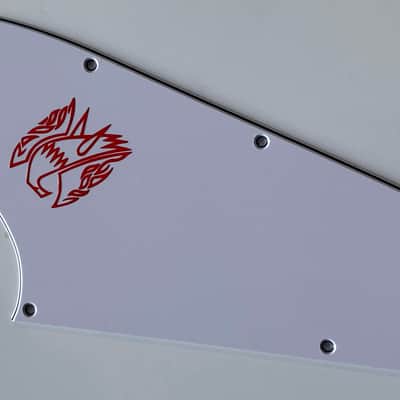 For Gibson Firebird Red 3D Logo Guitar Pickguard 3 Ply White image 7