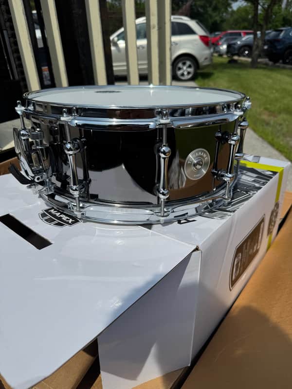 Mapex ARST4551CEB Armory Tomahawk 14x5.5" Steel Snare Drum 2010s - Black Chrome image 1