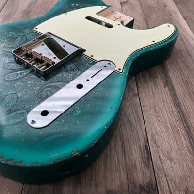 FRANCHIN Mars guitar body Sherwood Green Paisley Relic Aged Nitro Lacquer SS Poplar Telecaster-Tele-T-Style Made in Italy - Stock piece #23010626 image 7