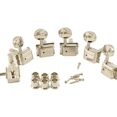 Kluson Traditional 6 in line Oval Metal Btn Nickel Locking Tuner KDL-6B-NMDR