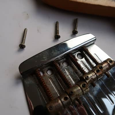 Fender Mustang Bass  Bridge 60's 70's Plate , saddles and screws USA RI image 6