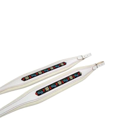 Excalibur Super Italian Accordion Straps - White Folk image 3