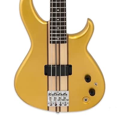 Aria SB-700-GDWG Pro II Ash Body Cutaway Maple/Walnut 7ply Neck 4-String Gold Wing Bass Guitar image 3