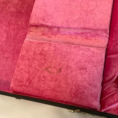 Vintage Ibanez RG Series UV1000 Black Tolex Hardshell Guitar Case Pink Interior image 16