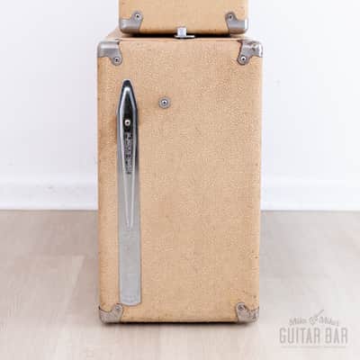 1962 Fender Bassman 6G6-A Tuxedo Brown Panel Blonde Vintage Piggyback Tube Amp w/ Oxford 12M6 image 4