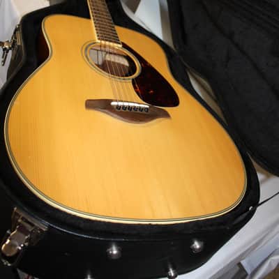 2006 Yamaha FG730S Solid Top Acoustic Guitar Natural With Hard Shell Case image 15