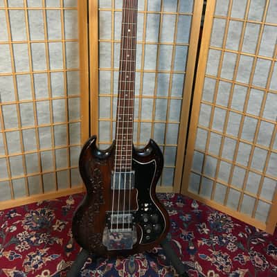 Global 4 String Short Scale Bass EBO Copy 1970's Walnut image 2