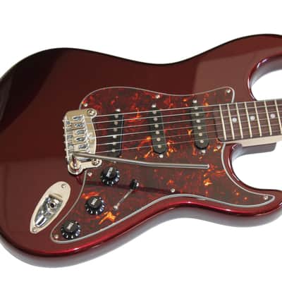 G&L Legacy Electric Guitar in Ruby Red Metallic Matching Headstock image 3