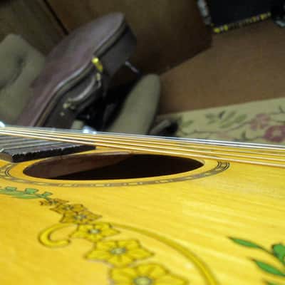 Unknown Parlor Acoustic Guitar 30s/40s art deco soso player w/intonation issues image 18