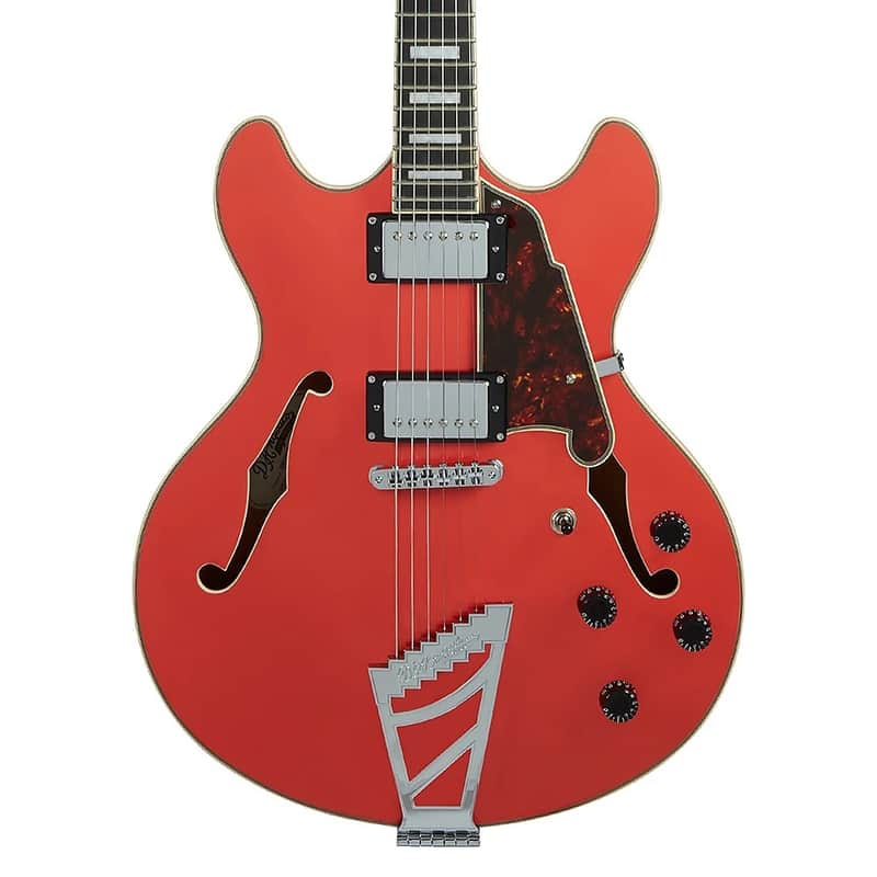 D'Angelico Premier DC Semi-Hollow Double Cutaway with Stairstep Tailpiece image 2