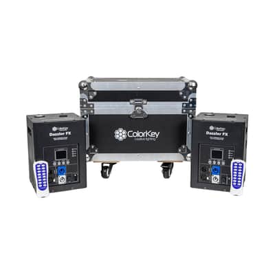 ColorKey Dazzler FX MKII Cold Spark Machine Bundle - 2-Pack w/ Road Case - Black image 1