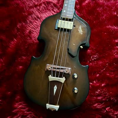 c.late 1960s Aria/Univox Matsumoku EB-1 Style Scroll Bass MIJ Vintage Bass Very Rare Bass “Brown” image 1