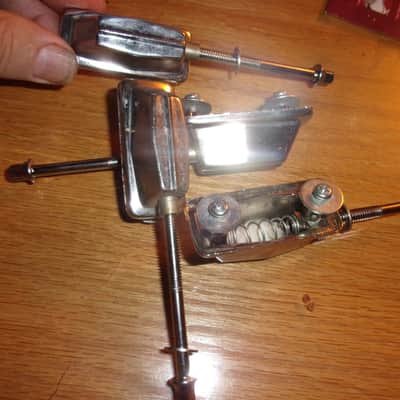 Lot of 4 Vintage Import Lugs Chrome Bass or Tom Drum w/ used Tension Rods CB Sunshine etc image 1