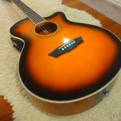 Washburn 2018 EA15ATB-A Mini-Jumbo Tobacco Burst Acoustic Electric w/Roadrunner HSC image 2