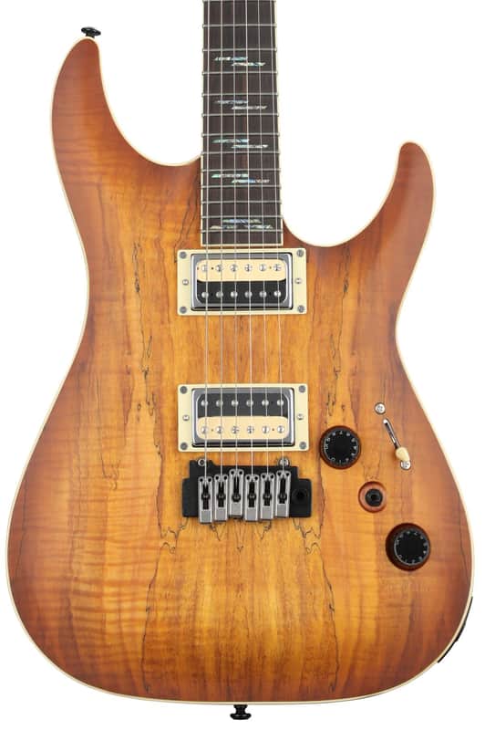 Schecter C-1 Exotic Spalted Maple Electric Guitar - Satin Natural Vintage Burst image 1