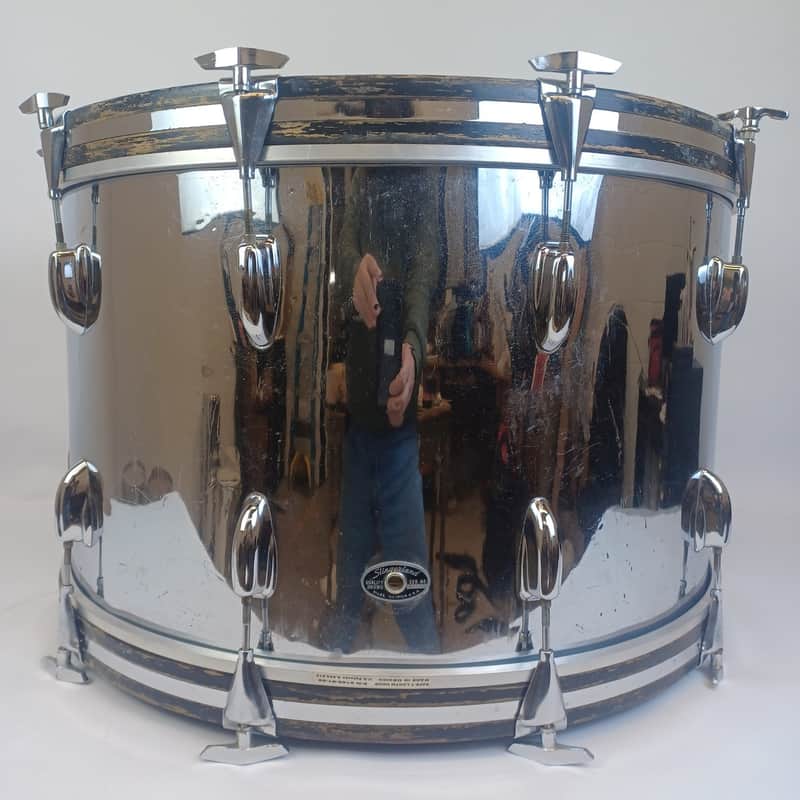 Slingerland 14x24" Jazz Rock Bass Drum Virgin 1970 3Ply Chrome Over Wood COW USA image 1