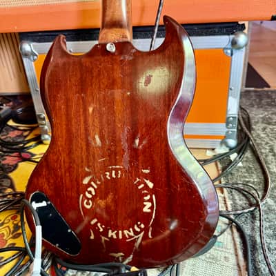 Gibson SG Junior 1964 - matte brown with gold stripes image 11