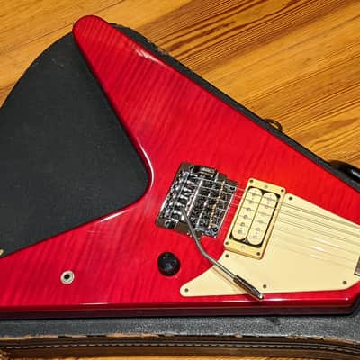Hamer 1984 K.K. Downing Signature Flying V Vector Translucent Red Flame Top VINTAGE Guitar w/OHSC, RARE & EXC! image 1
