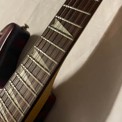 Arbor G-410 Electric Guitar SSS Strat Style Floyd 1980s - Washed Out Red / Blue image 5