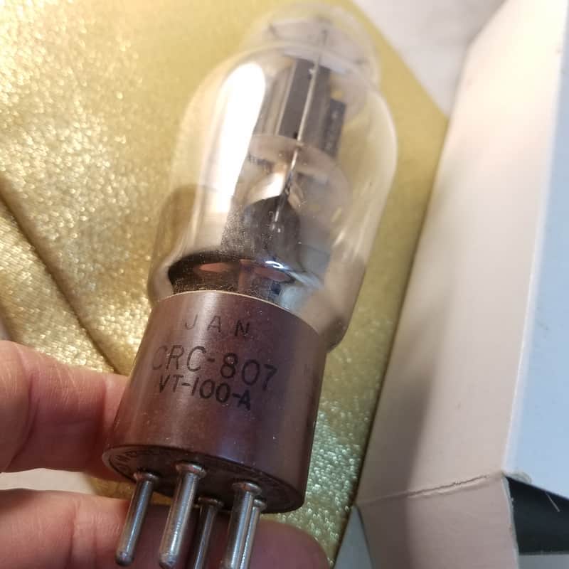 RCA JAN-CRC-807 tNOS AT1000 TESTED Vacuum Tube military CRC JAN 25-Watt DD dual D bottom getters VT-100-A Beam Power 1937-1968 image 1