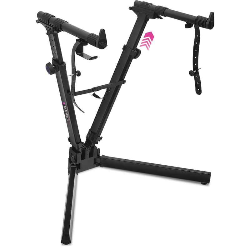 Liquid Stands V-Style Piano Keyboard Stand - Fits 54-88 Key Pianos - Foldable, Portable & Sturdy Keyboard Holder for Stage, Studio & Home image 1