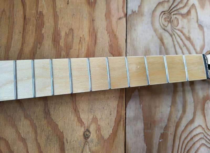2 1/4 wide Custom No Inlay SS fret Guitar Neck Replacement DIY image 1